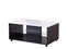 white high gloss foil, black wood, glass